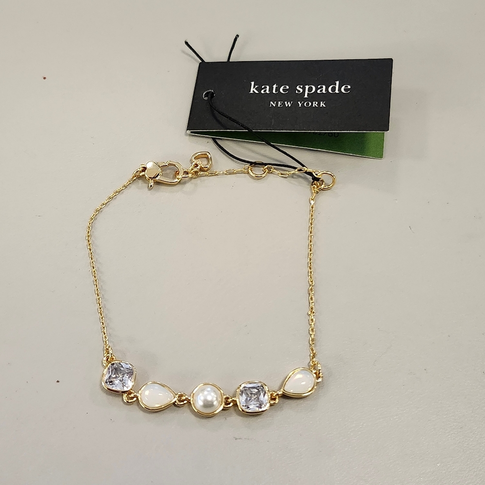 NWT Kate Spade Gold-Tone Bubbly Bezel Bracelet